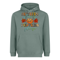 Sage autumn leaves and pumpkins please Heavyweight Hoodie - CowGirlArtShop