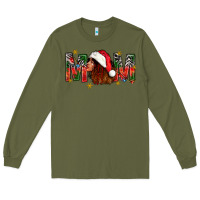 Army Green Western Mom With Woman In Santa Hat Long Sleeve Tee - BundleAndBundleShop