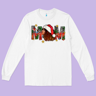 Western Mom With Woman In Santa Hat Long Sleeve Tee Designed By Bundleandbundleshop