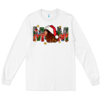 White Western Mom With Woman In Santa Hat Long Sleeve Tee - BundleAndBundleShop