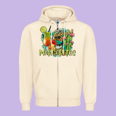 Midnight Margaritas Zipper Hoodie Designed By Texasbilliewilder