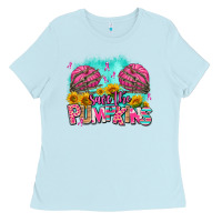 Baby Blue save the pumpkins Ladies Tee - AdoDesignShop