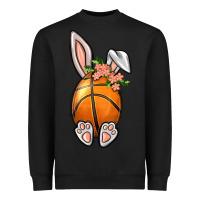Black Basketball Easter Bunny Heavyweight Sweatshirt - BundleAndBundleShop