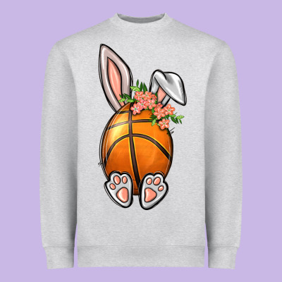 Basketball Easter Bunny Heavyweight Sweatshirt Designed By Bundleandbundleshop
