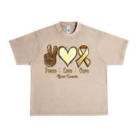 French Oak Peace love cure Bone Cancer Urban Heavy Tee - NancyCooperArtShop