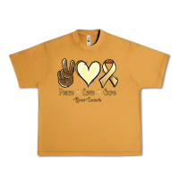 Peanut Butter Peace love cure Bone Cancer Urban Heavy Tee - NancyCooperArtShop
