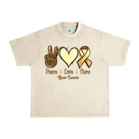 Sandshell Peace love cure Bone Cancer Urban Heavy Tee - NancyCooperArtShop