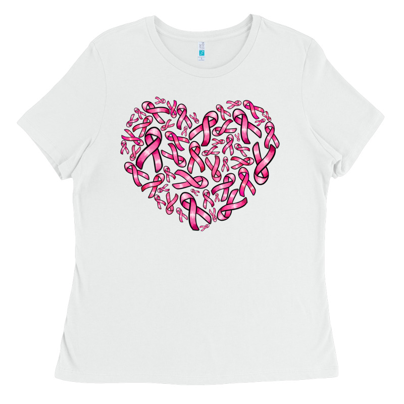 Breast Cancer Ribbon Heart Ladies Tee by AdoDesignShop | Teevron