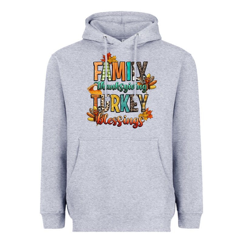 Family Thanksgiving Turkey Blessing Heavyweight Hoodie by CowGirlArtShop | Teevron