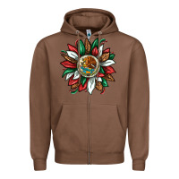 Chestnut Mexican Sunflower Zipper Hoodie - texasbilliewilder
