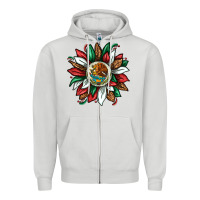Dove Grey Mexican Sunflower Zipper Hoodie - texasbilliewilder