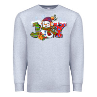 Heather Grey christmas joy snowman Premium Sweatshirt - CowGirlArtShop