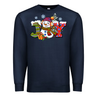 Navy christmas joy snowman Premium Sweatshirt - CowGirlArtShop