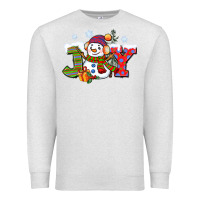 Oatmeal Heather christmas joy snowman Premium Sweatshirt - CowGirlArtShop
