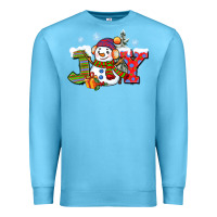 Ocean Blue christmas joy snowman Premium Sweatshirt - CowGirlArtShop