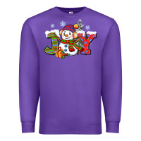 Purple christmas joy snowman Premium Sweatshirt - CowGirlArtShop