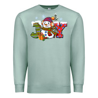 Seafoam christmas joy snowman Premium Sweatshirt - CowGirlArtShop