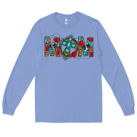Colony Blue Western Mom With Cross Long Sleeve Tee - BundleAndBundleShop