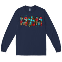 Navy Western Mom With Cross Long Sleeve Tee - BundleAndBundleShop