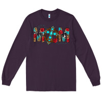 Plum Western Mom With Cross Long Sleeve Tee - BundleAndBundleShop