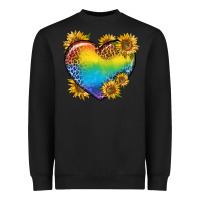 Black Pride Heart And Sunflower Heavyweight Sweatshirt - BundleAndBundleShop