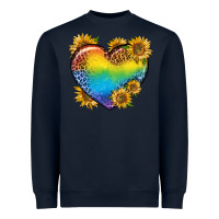 Navy Pride Heart And Sunflower Heavyweight Sweatshirt - BundleAndBundleShop