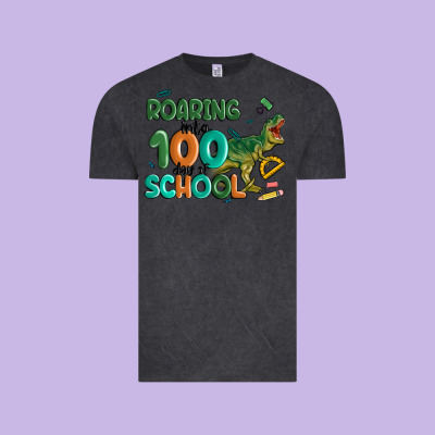 Roaring Into 100 Day Of School Vintage Tee Designed By Maliassmallbusiness