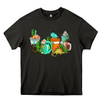 Asphalt dinosaur coffee cups Heavy Core Tee - AdoDesignShop