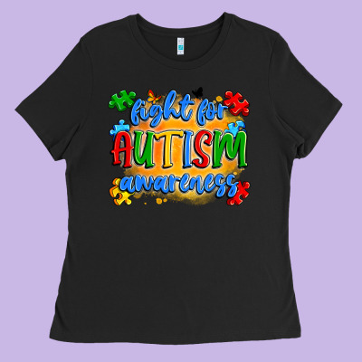 Fight For Autism Awareness Ladies Tee Designed By Artiststas