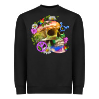 Pride Skull And Transgender Symbol With Peace Heavyweight Sweatshirt | Teevron