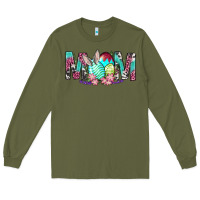 Army Green Western Mom With Easter Long Sleeve Tee - BundleAndBundleShop