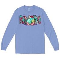 Colony Blue Western Mom With Easter Long Sleeve Tee - BundleAndBundleShop