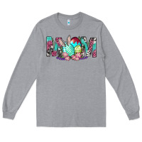 Heather Grey Western Mom With Easter Long Sleeve Tee - BundleAndBundleShop