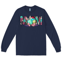 Navy Western Mom With Easter Long Sleeve Tee - BundleAndBundleShop