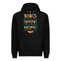Black boots flannels bonfires football Premium Hoodie - CowGirlArtShop