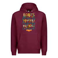 Burgundy boots flannels bonfires football Premium Hoodie - CowGirlArtShop