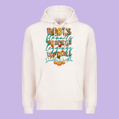 Boots Flannels Bonfires Football Premium Hoodie Designed By Cowgirlartshop