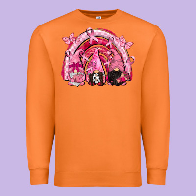 Gnomes Rainbow Breast Cancer Premium Sweatshirt Designed By Cowgirlartshop