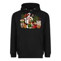 Black western santa cowboy coffe cups christmas Heavyweight Hoodie - CowGirlArtShop