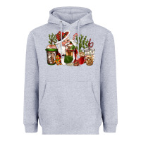Heather Grey western santa cowboy coffe cups christmas Heavyweight Hoodie - CowGirlArtShop