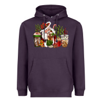 Plum western santa cowboy coffe cups christmas Heavyweight Hoodie - CowGirlArtShop
