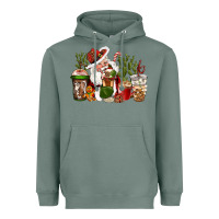 Sage western santa cowboy coffe cups christmas Heavyweight Hoodie - CowGirlArtShop