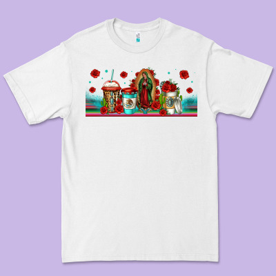 Lady Of Guadalupe Coffee Cups Libbey Glass Premium Tee Designed By Jasminsmagicworld