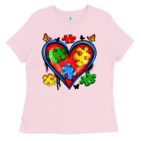 Bubblegum Pink autism heart Ladies Tee - Artiststas