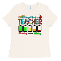 Bone battery life of a teacher monday friday Ladies Tee - RanaPortraitStore