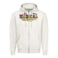 Oatmeal Heather MA Medical Assistant Mardi Gras Zipper Hoodie - NancyCooperArtShop