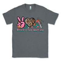 Charcoal Heather peace love nursing Classic Tee - NancyCooperArtShop