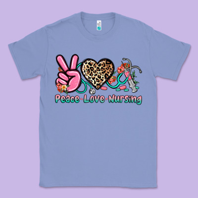 Peace Love Nursing Classic Tee Designed By Nancycooperartshop