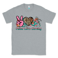 Heather Grey peace love nursing Classic Tee - NancyCooperArtShop