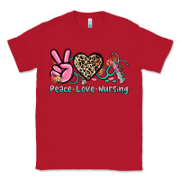 Red peace love nursing Classic Tee - NancyCooperArtShop